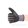 Hespax 15gauge nylon en388 ölbeständige nitrile Handschuhe